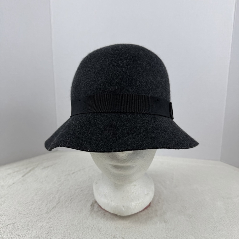 J. Jill  100% Wool‎ Cloche Hat Women's One Size Black Bucket Hat